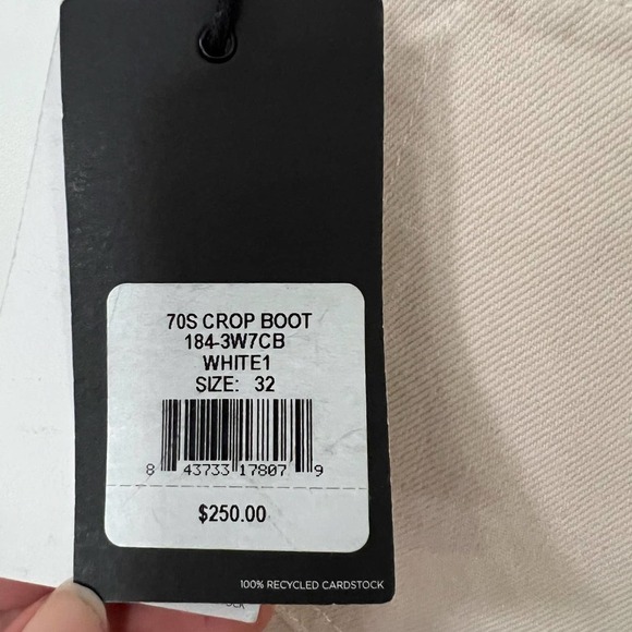 Re/done 70s Crop Boot $250 High Rise Jeans Vintage White Size 32 NWT - Picture 6 of 10